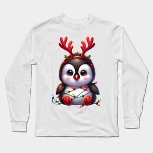 Christmas Red Nose Penguin Long Sleeve T-Shirt